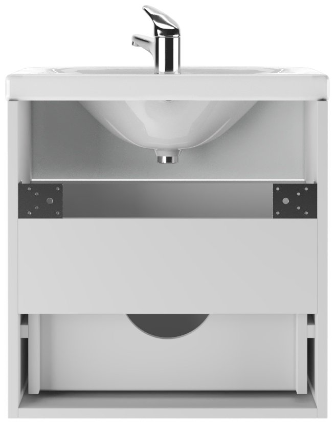 Комплект для ванной KABINKA.KZ Адай (шкаф-навесной, тумба под раковину, раковина) белый