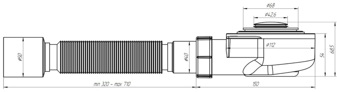 Сифон АНИ пласт E415СL 1 1/2