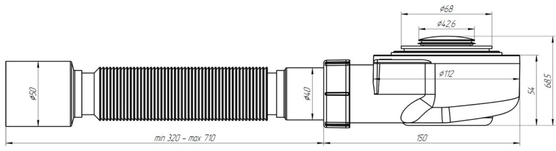 Сифон АНИ пласт E415СL 1 1/2 купить,16100