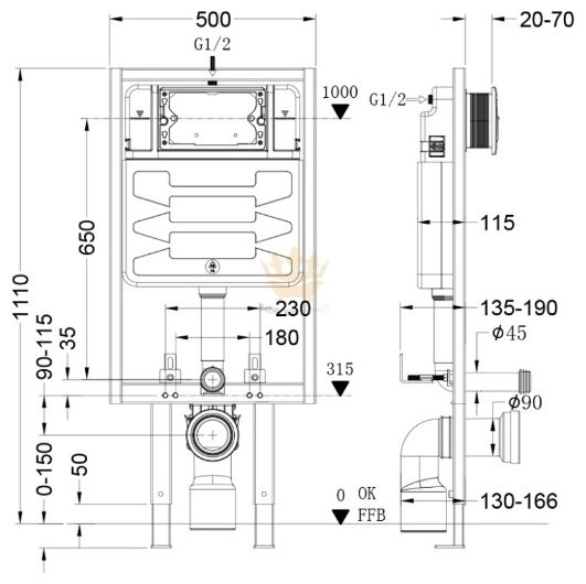 Sanmix рамная инсталляция SM-612A купить,93100