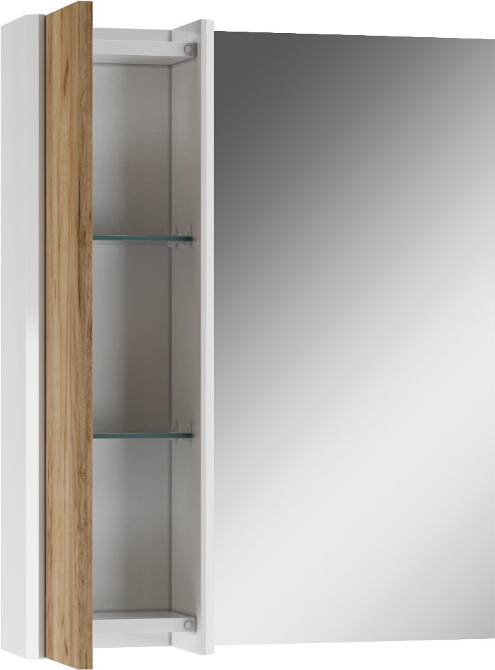 Комплект для ванной KABINKA.KZ UNO 60 (шкаф, тумба под раковину, раковина) белый, коричневый