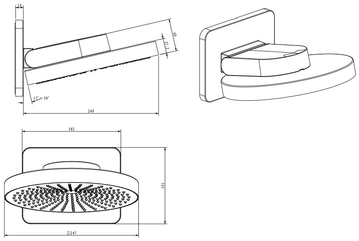 Vincea верхний душ Inspire VSHD-3I1CMB купить,245765