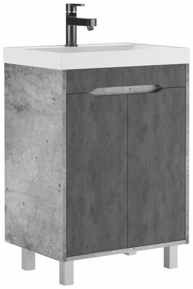 Комплект для ванной KABINKA.KZ Classica 60 (тумба под раковину, раковина, зеркало) серый