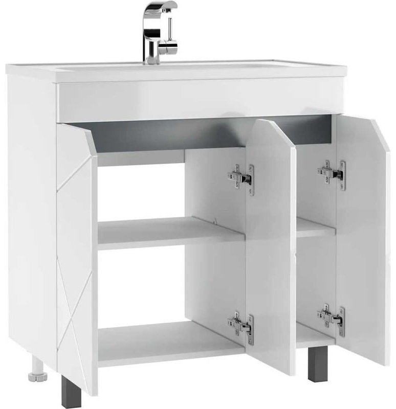 Комплект для ванной KABINKA.KZ Байтерек (тумба под раковину, зеркало, раковина) белый