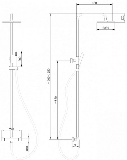 Душевая стойка Abber Wasser Kreis AF8160B черная