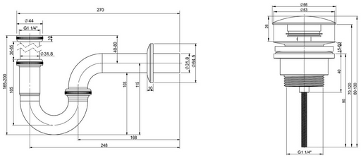 Сифон Wellsee Drainage System 182102003 1 1/4