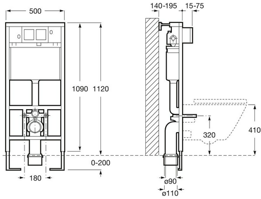 Рамная инсталляция Roca Duplo WC 7890090020
