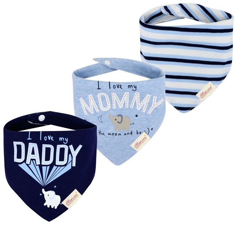 Нагрудник Moms Care I love my DADDY D001, мин. возраст с рождения, 3 шт