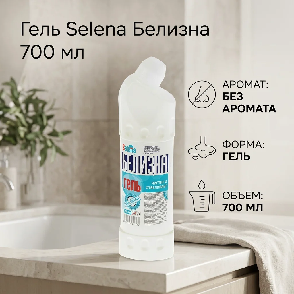 Гель чистящий Selena Белизна 700 мл купить,NaN
