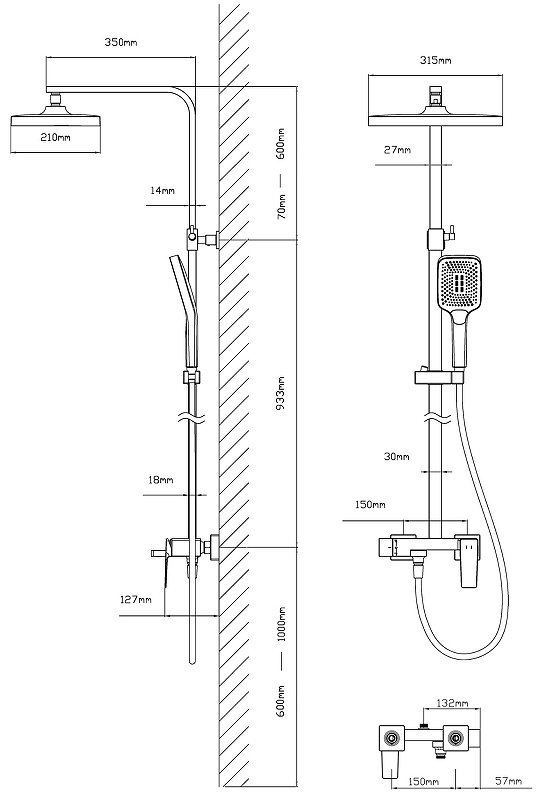 Vincea душевой набор (гарнитур) VSFS-4C12MB