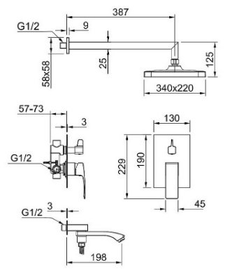 Raglo душевой набор (гарнитур) R01.27.09