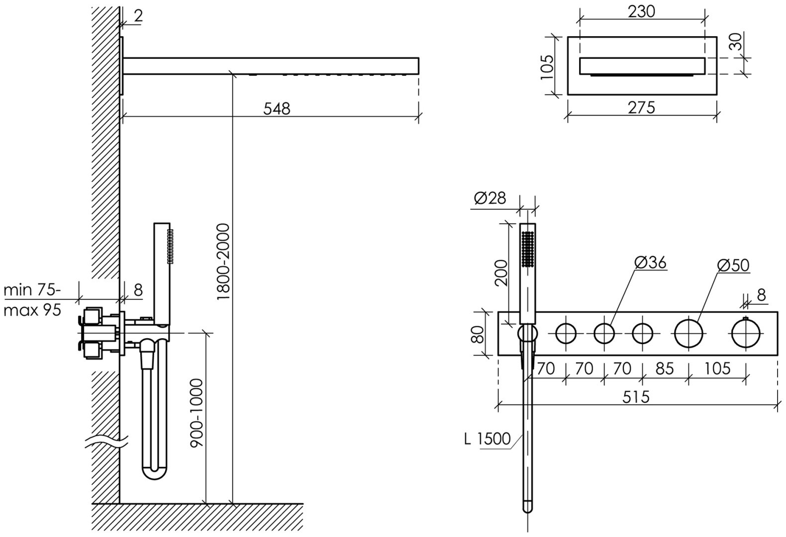Sancos душевой набор (гарнитур) SC9023MB