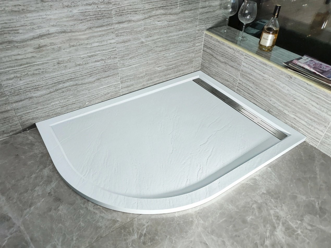 Душевой поддон KABINKA.KZ TRR 90 STONE-WT 90x90 низкий купить,NaN