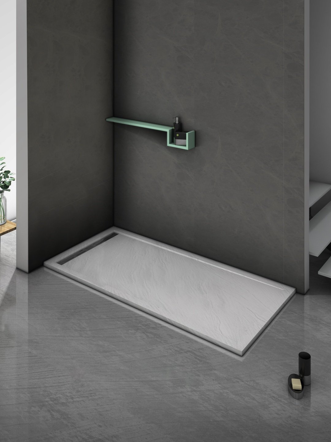 Душевой поддон KABINKA.KZ TRS 9070 STONE-WT 90x70 низкий