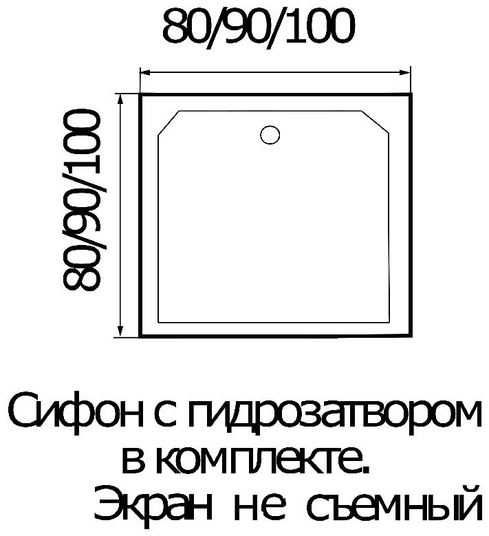Душевой поддон KABINKA.KZ WEMOR 100/14 S 100x100 низкий