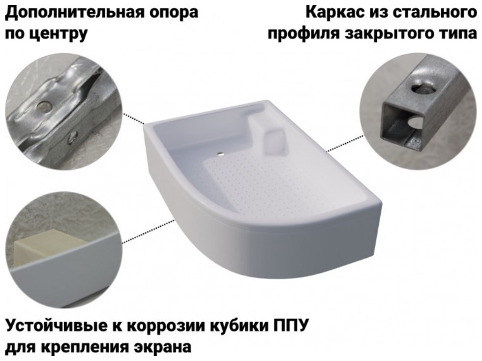Душевой поддон KABINKA.KZ ПД19 120x80 средний