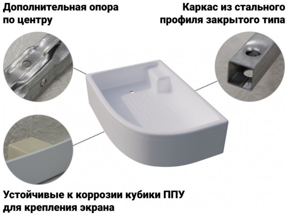 Душевой поддон KABINKA.KZ ПД19 120x80 средний купить,107007