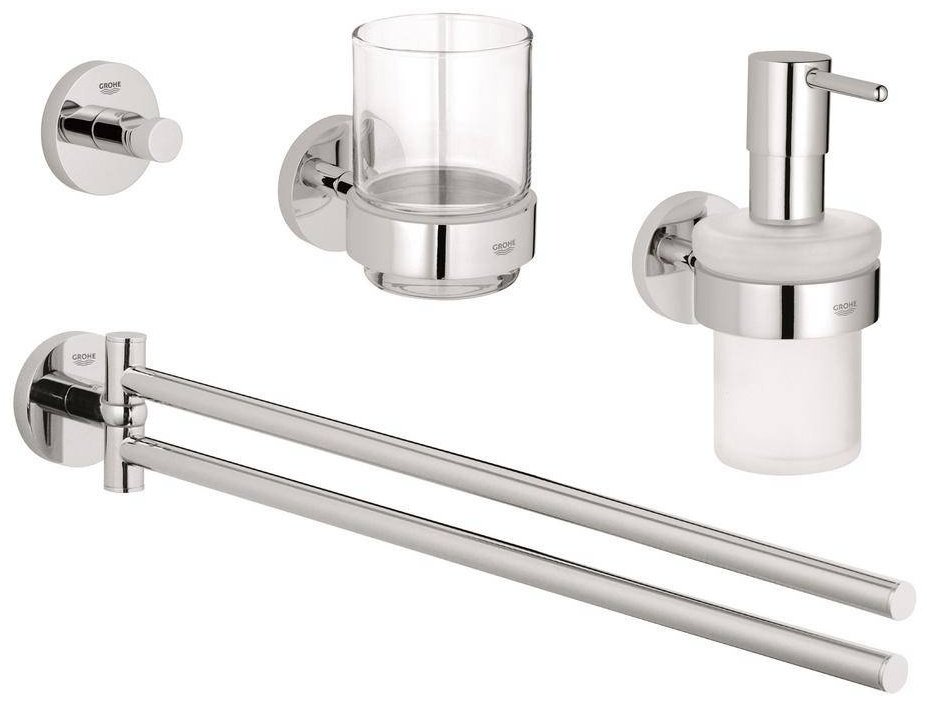 Grohe набор держателей Essentials 40846001 4 шт, стекло, металл купить,61503