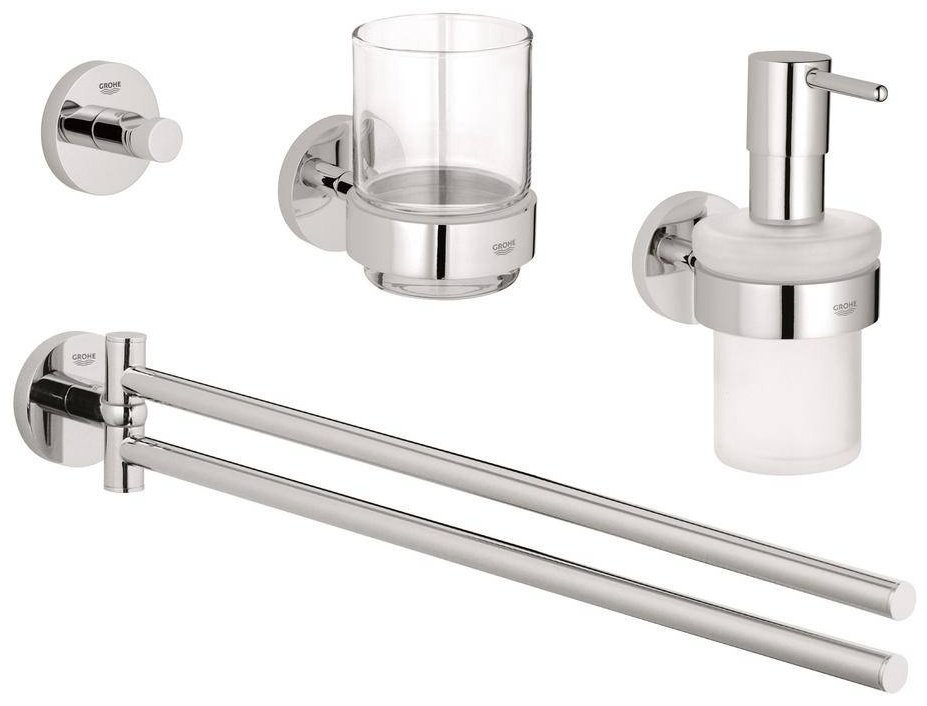 Grohe набор держателей Essentials 40846001 4 шт, стекло, металл купить,61503