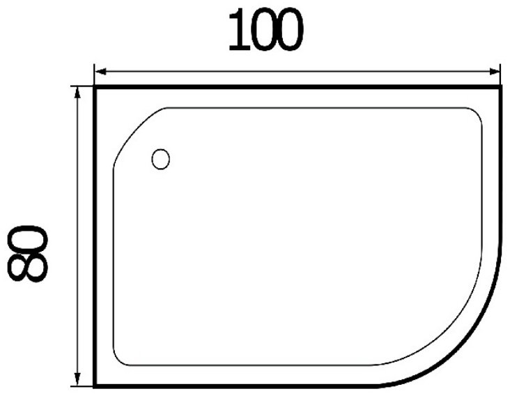 Душевой поддон KABINKA.KZ 100/80/24 L 100x80 средний