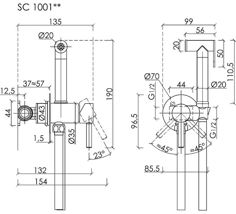 Sancos гигиенический душ SC1001CH