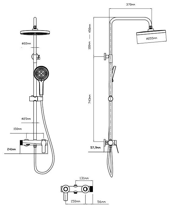 Vincea душевой набор (гарнитур) VSFS-4AR1CH