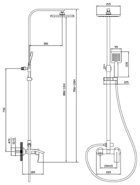 Diadonna душевой набор (гарнитур) D80-335103