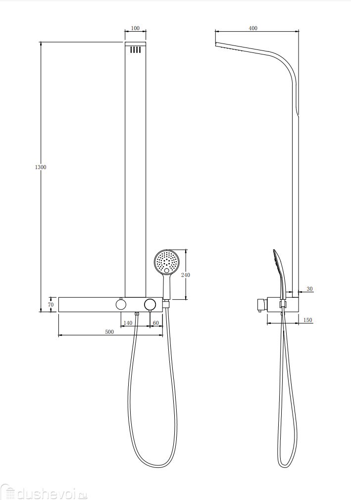 Taliente душевая панель TA-G-TS1301C