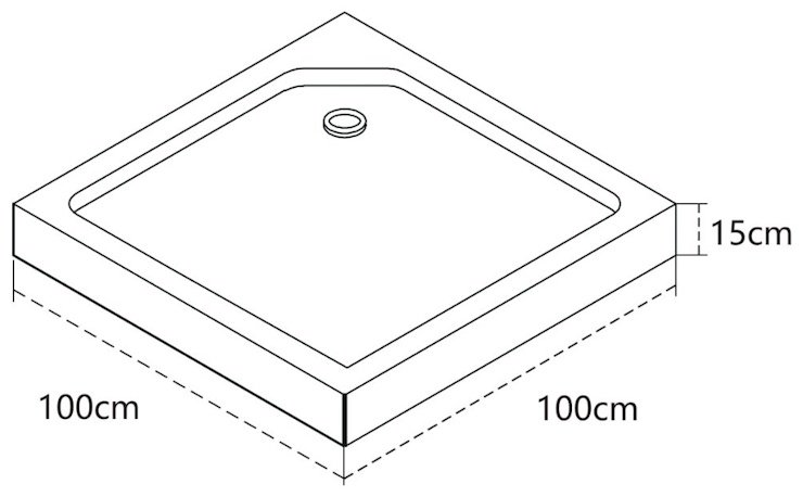 Душевой поддон KABINKA.KZ P-10015S-WH 100x100 низкий