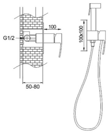 Rose гигиенический душ R1505T-2 купить,NaN