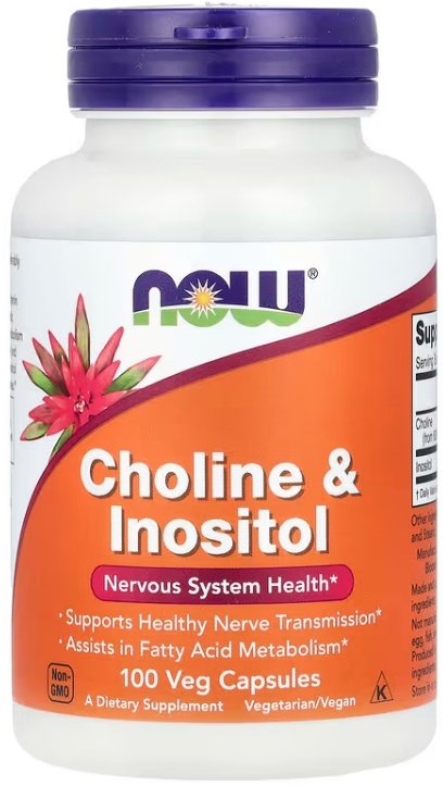 NOW Choline &amp; Inositol, Холин+Инозитол капсулы 100 шт купить,NaN