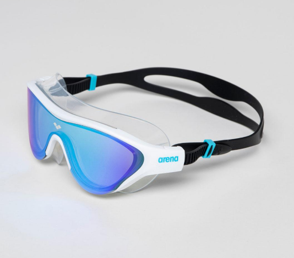 Полумаска Arena The one mask mirror бело-голубая