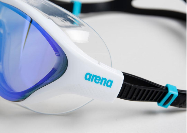 Полумаска Arena The one mask mirror бело-голубая