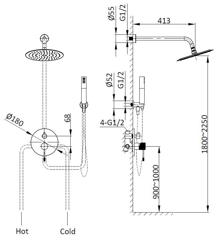 Душевой набор (гарнитур) Desire VSFW-1D1BN