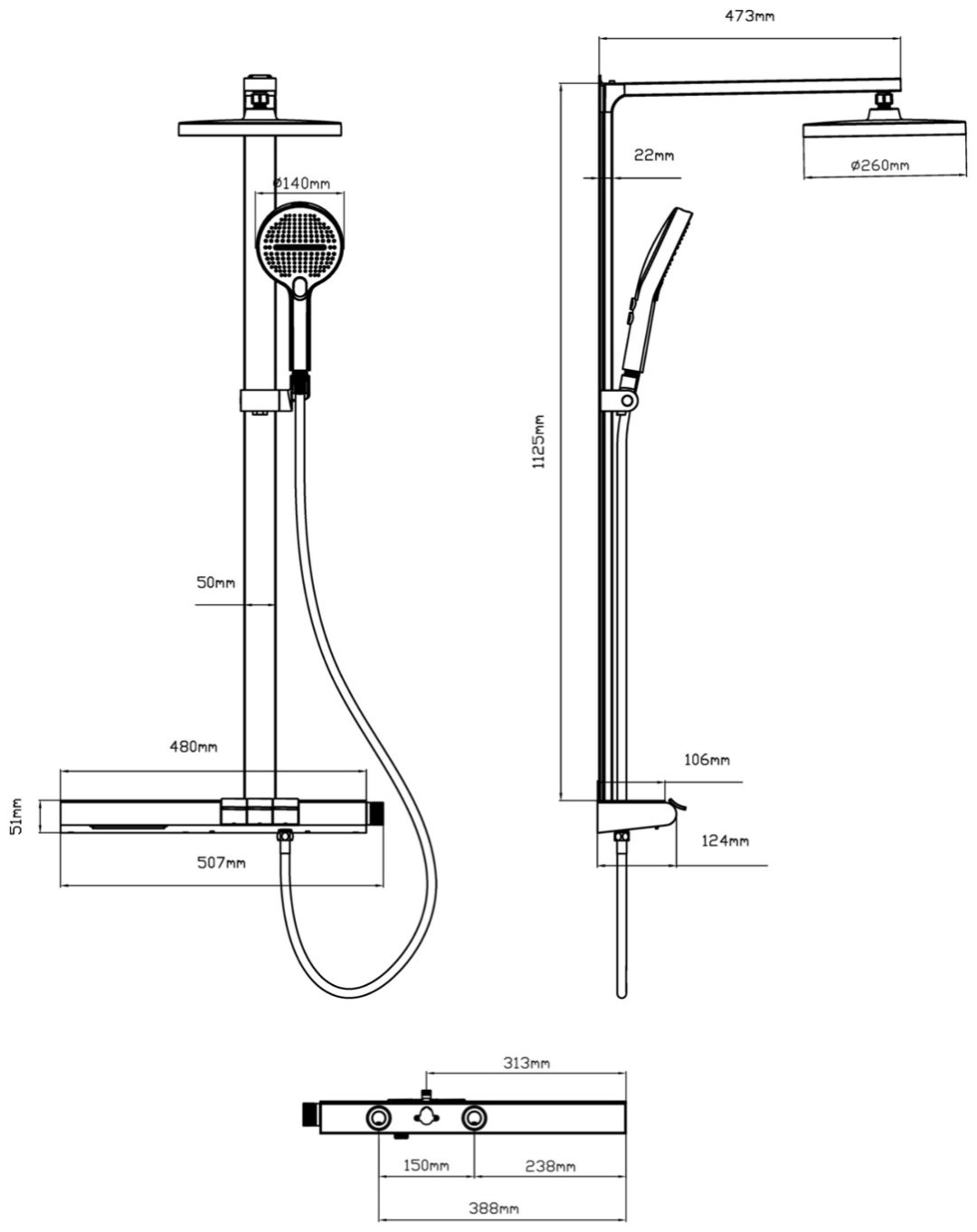 Vincea душевой набор (гарнитур) VSFS-4AS1MB
