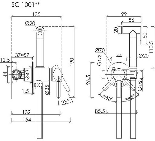 Sancos гигиенический душ SC1001CH