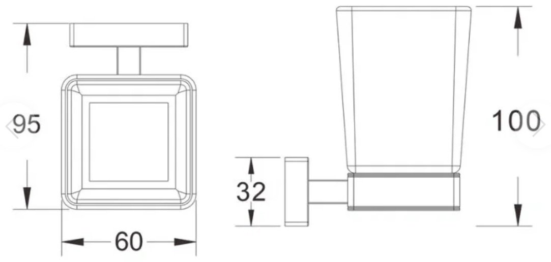 KABINKA.KZ стакан kabinka 1 шт, стекло, латунь
