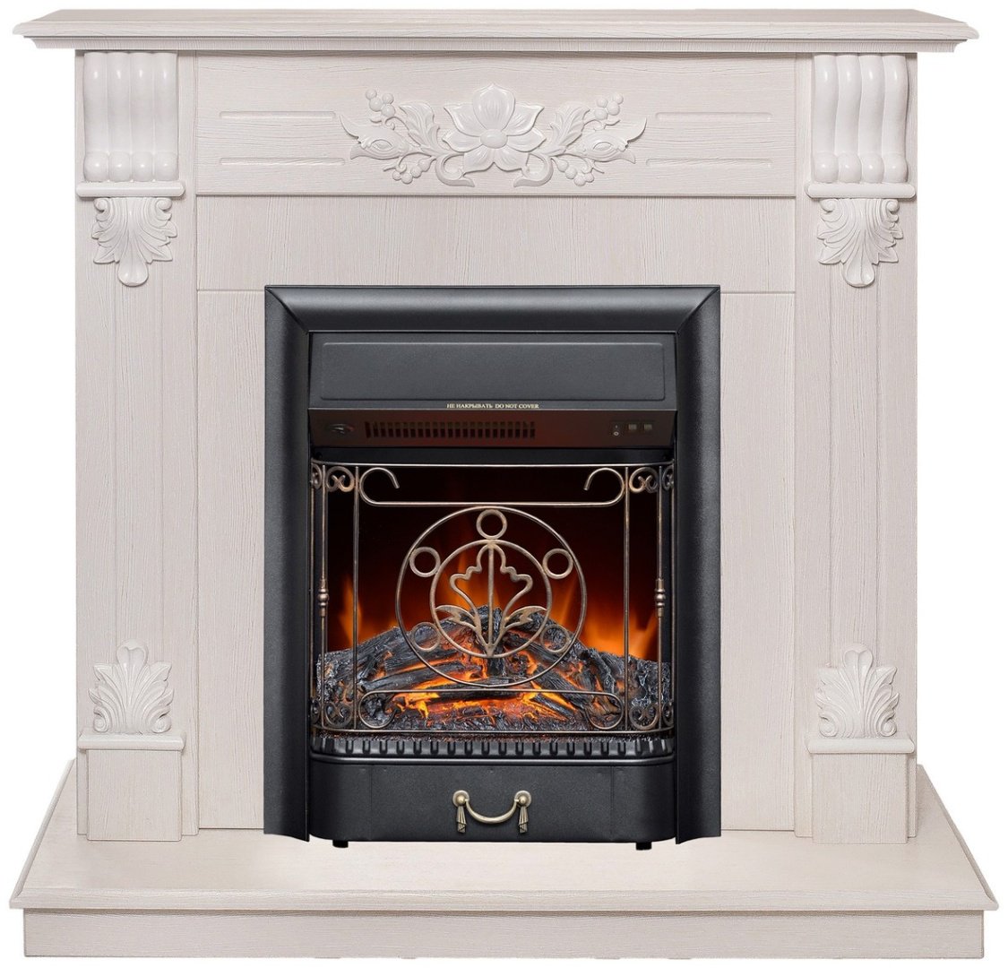 Электрокамин Real Flame напольный Ottawa WT с очагом Majestic Lux Black