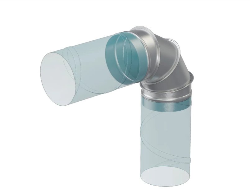 Эра колено воздуховода OTG D200 90