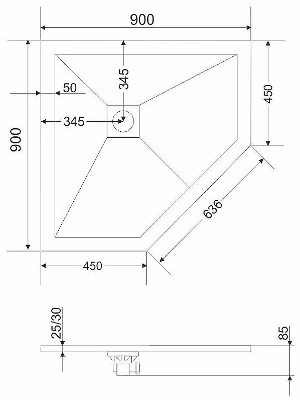 Душевой поддон Grossman GR-S29090D 90x90 низкий купить,NaN