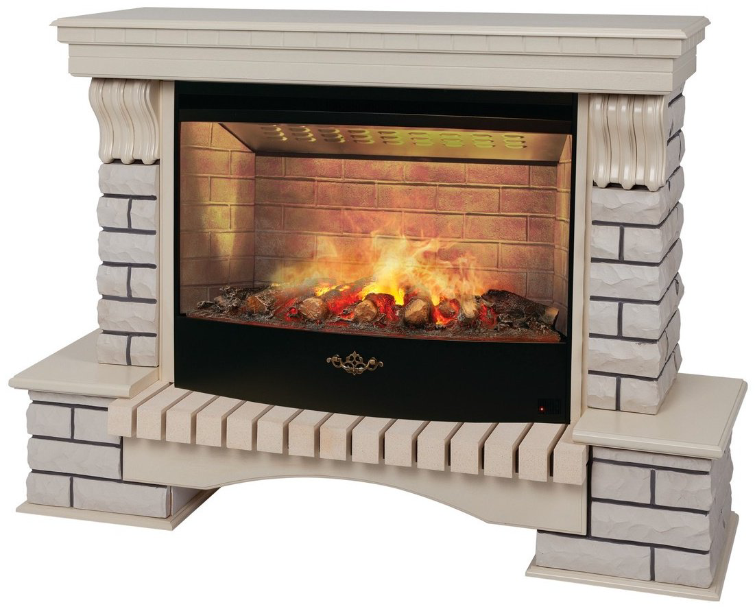 Электрокамин Real Flame напольный Country 33/33W WT с очагом 3D Firestar 33 купить,1502800