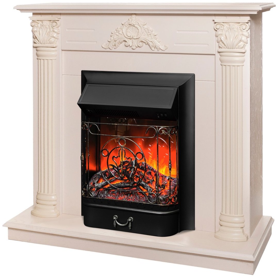 Электрокамин Real Flame напольный Stefania WT-F612 с очагом Majestic Lux Black