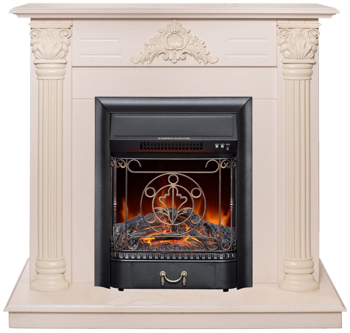 Электрокамин Real Flame напольный Stefania WT-F612 с очагом Majestic Lux Black