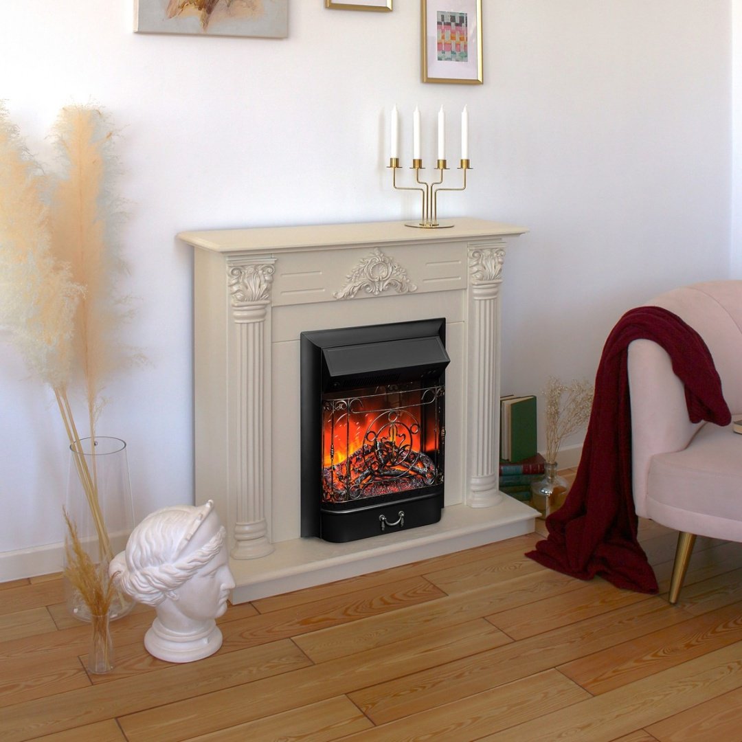 Электрокамин Real Flame напольный Stefania WT-F612 с очагом Majestic Lux Black