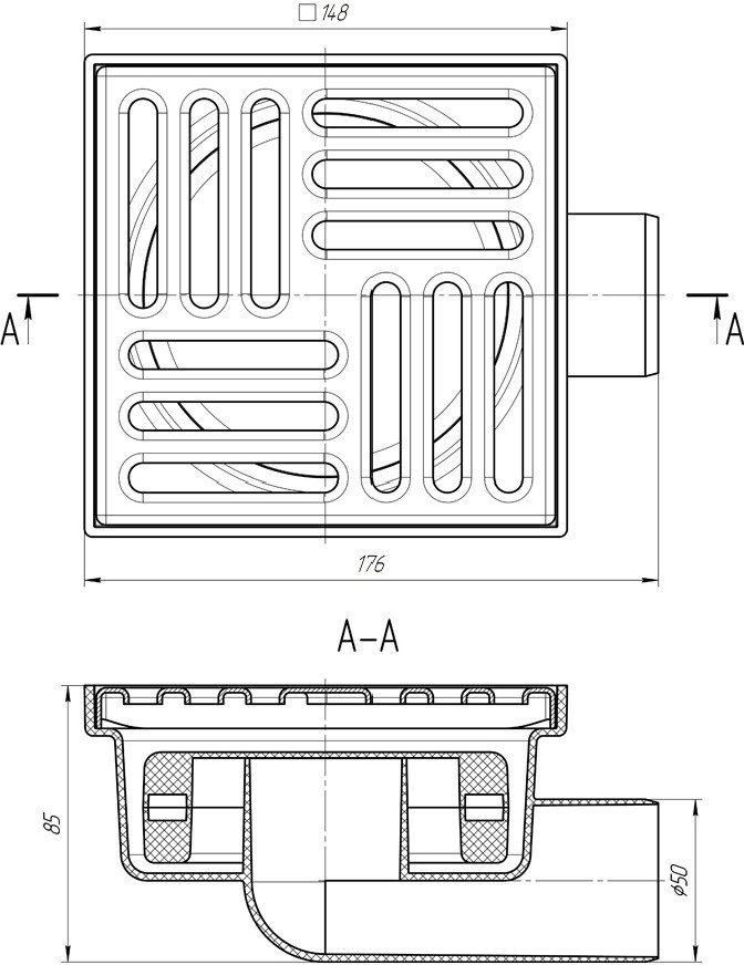 АНИ пласт TQ5112 Горизонтальный 50 мм купить,10400