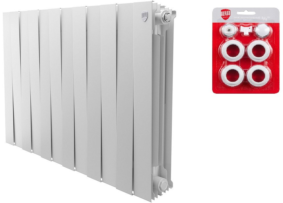 Радиатор Royal Thermo секционный PianoForte 500/Bianco Traffico биметаллический, кол-во секций: 12