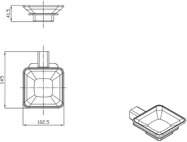Raglo мыльница R301.02 1 шт, металл, стекло купить,NaN