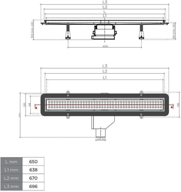 Pestan трап 13702517 Betto Compact Net Line 650 (9.4 х 65 см) купить,NaN