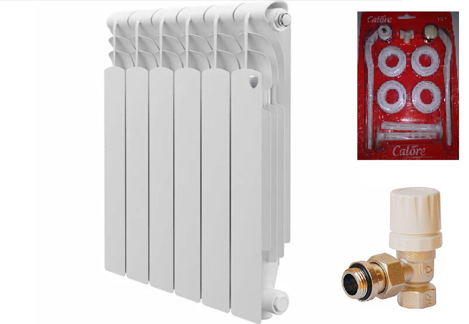 Радиатор Royal Thermo секционный Revolution 500 присоединительный набор 3/4 алюминиевый, кол-во секций: 6 купить,69200