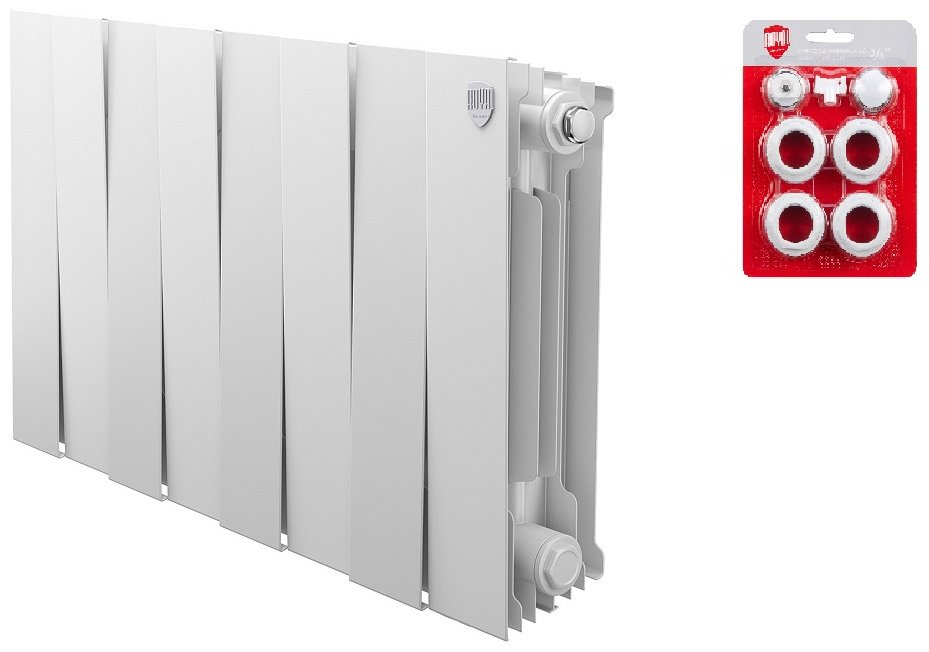 Радиатор Royal Thermo секционный PianoForte 300/Bianco Traffico биметаллический, кол-во секций: 8